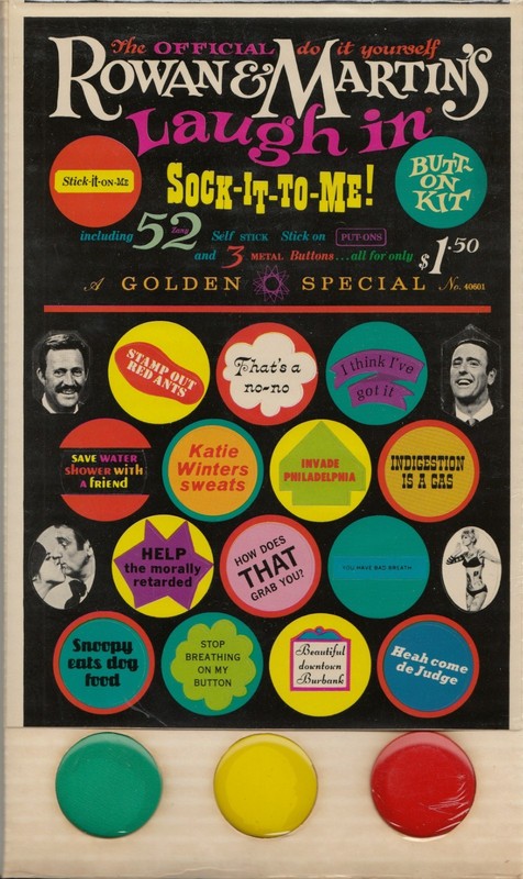 ’68 ROWAN & MARTIN’S LAUGH-IN | NOS BUTTON KIT | SEALED | GOLDEN PRESS VAULT