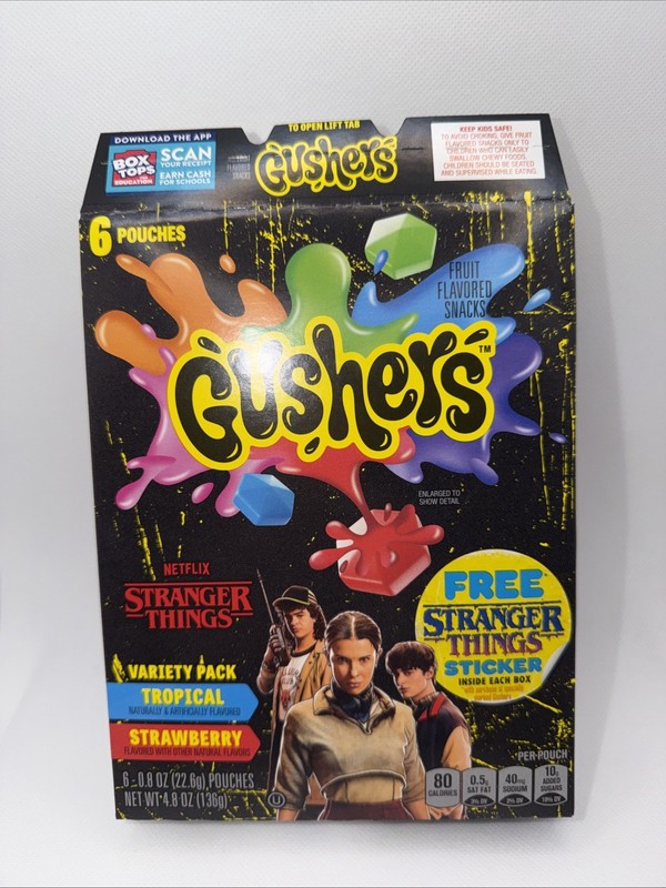 Stranger Things 5 Gushers Fruit Variety Pack Empty Box With Sticker 2025 Display