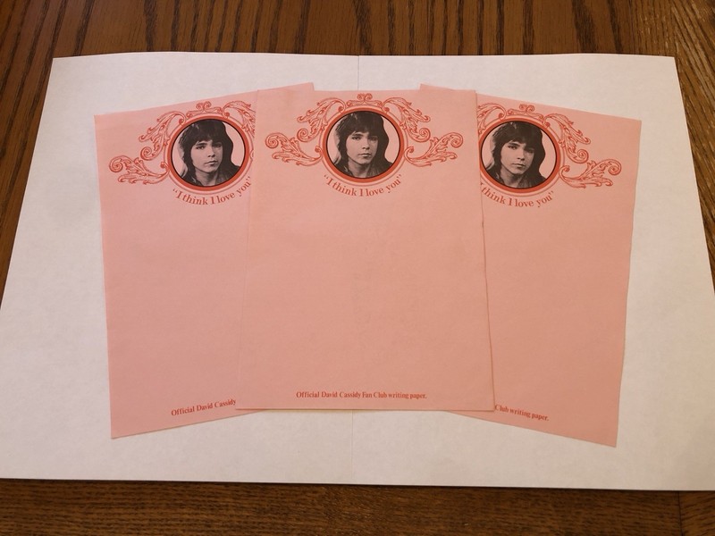 David Cassidy STATIONARY RARE UK Official Fan Club Writing Paper Vintage 1970s