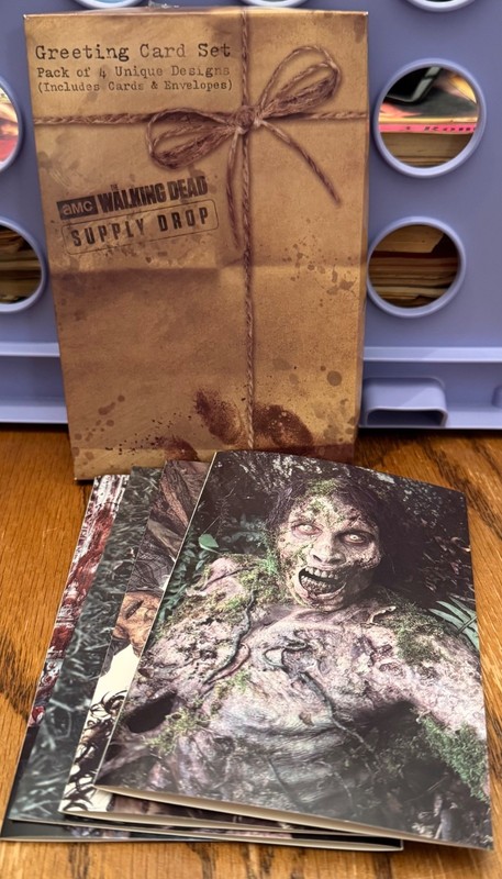 The Walking Dead AMC Supply Drop Wrapping Paper and Greeting Cards NEW Sealed gallery