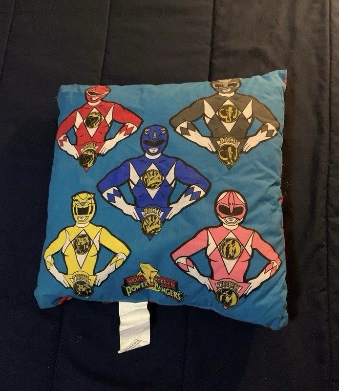 Vintage 1994 MMPR Power Rangers 20×20 Throw Pillow Double Sided