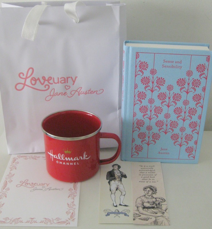 HALLMARK CHANNEL PROMO MUG LOVEUARY JANE AUSTEN BAG BOOKMARK SENSE & SENSIBILITY