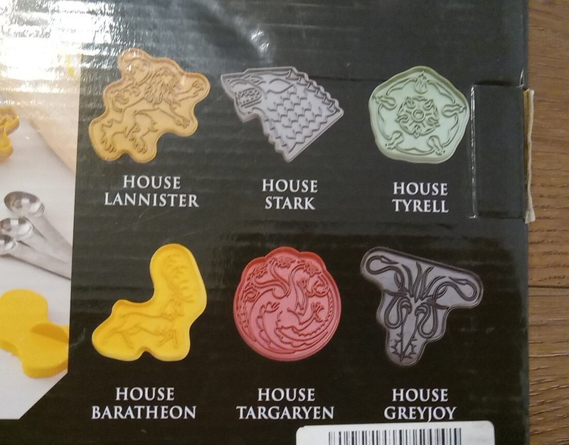 2017 ThinkGeek Game of Thrones GOT SIGIL 6Pc Cookie Cutter Set HBO New