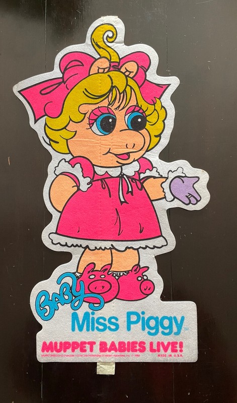 BABY MISS PIGGY 1986 THE MUPPET BABIES LIVE Souvenir Felt Pennant