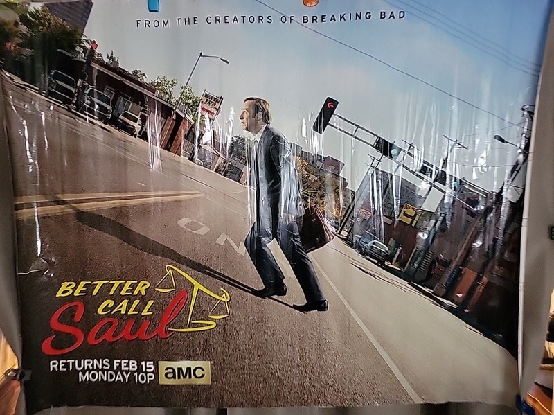 RARE Unused Better Call Saul Season 2 Promo Bus Sticker Billboard Sign 58"x46" gallery