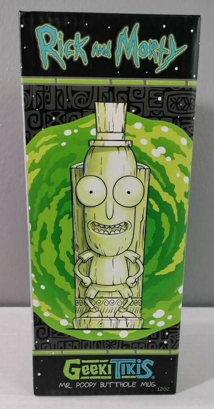 RARE NEW RICK AND MORTY GEEKI TIKIS MR. POOPY BUTTHOLE CERAMIC MUG WITH BOX
