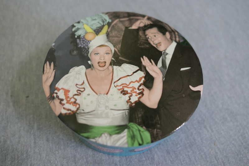 Vandor Carmen I Love Lucy Round Cardboard Trinket Jewelry Candy Box w Lid 5.5" gallery