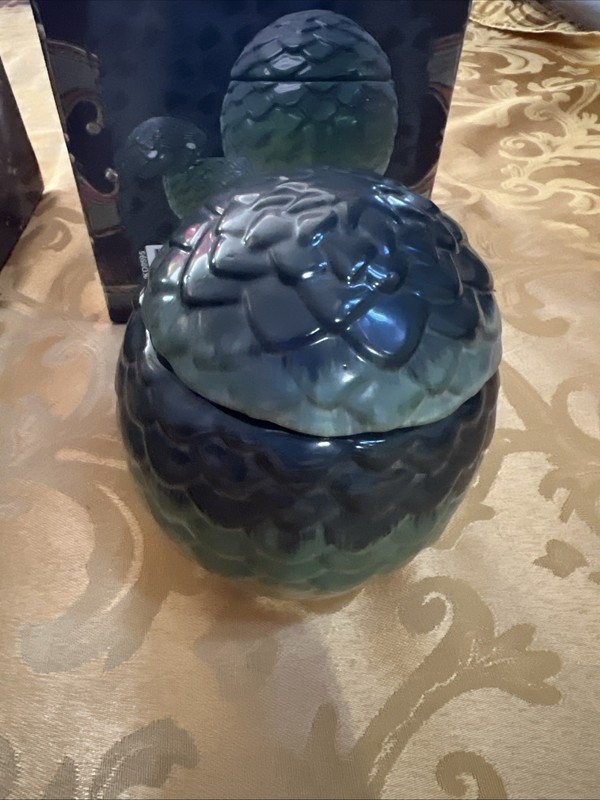 HBO Game of Thrones Dragon Egg 5.5" Ceramic Jar Set of 3 By Iron Collectibles gallery