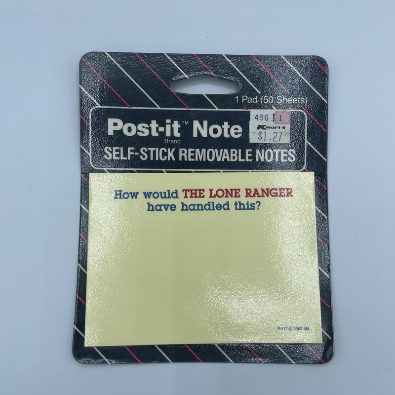 Vintage 80’s The Lone Ranger Notepad 3M Self Stick Removable Notes 1986 New