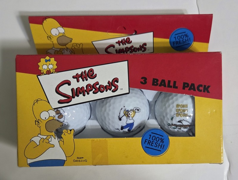 The Simpsons 3 Ball Pack Collectible Promotional Golf Balls Original