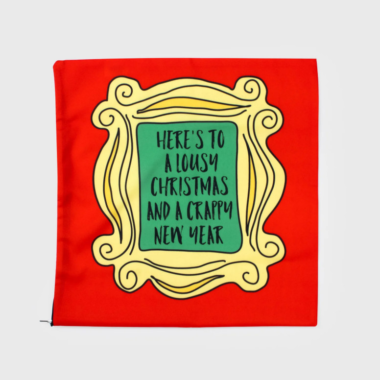 CultureFly FRIENDS TV Series Pillow Cover 18″ Lousy Christmas & Crappy New Year