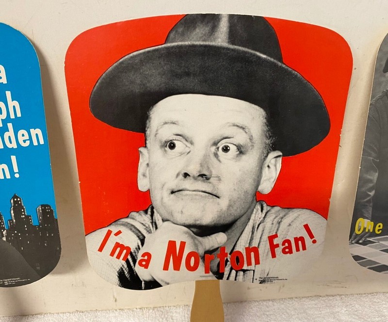 Honeymooners Hand Held Paddle Fans ~ Ralph Alice Kramden ~ Ed Norton ~ 1986 VIP gallery
