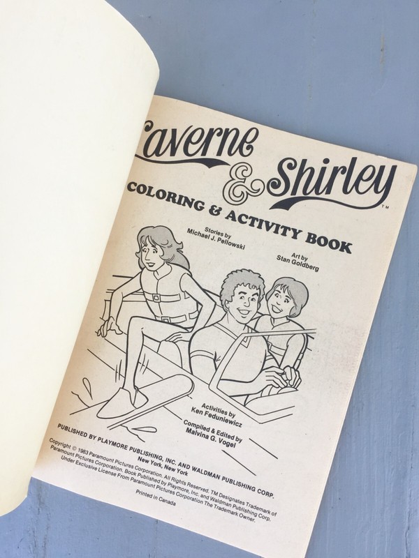 Laverne & Shirley Coloring Activity Book 1983 TV Comedy Show Unused Clean gallery