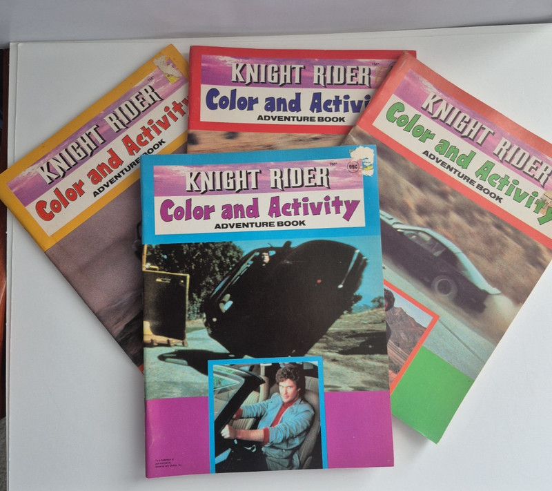 Vintage! Knight Rider Color And Activity Adventure Books (4). Unused.