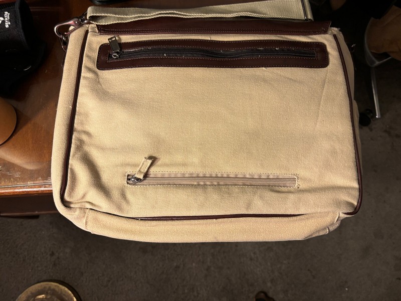 The WB network messenger bag New high quality tan brown thick lap top protection gallery
