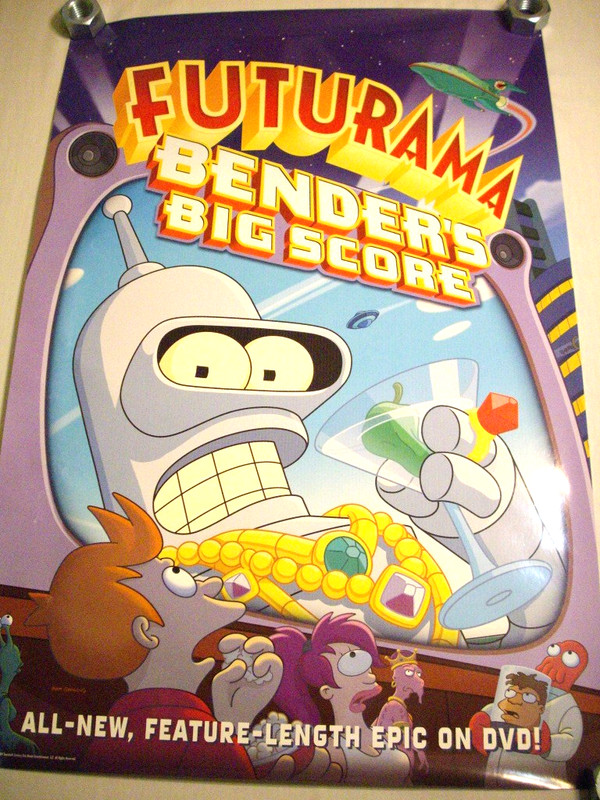 RARE HTF 2007 FUTURAMA “BENDER’S BIG SCORE” FOX 27″ x 40″ PROMOTIONAL POSTER!