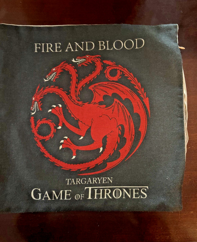 Game of Thrones House of Targaryen Fire and Blood Zippered Pillow w/Insert