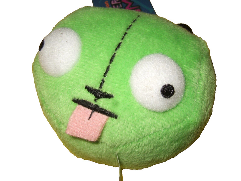 NEW Invader Zim Robot Gir Robo Head Dog Ears Nickelodeon Plush Bag Clip On Alien
