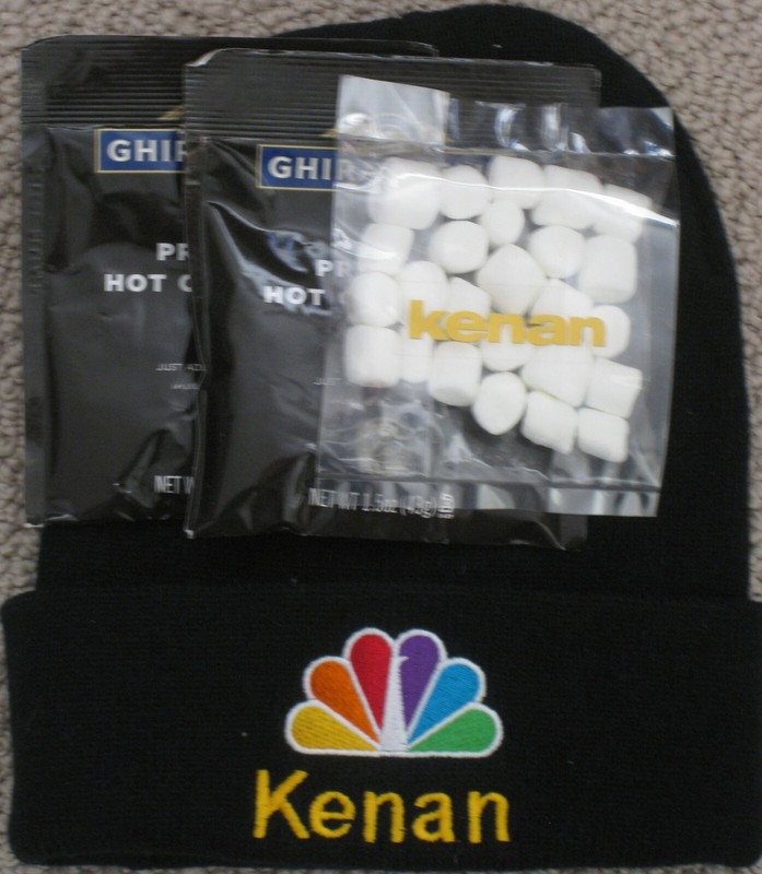 KENAN THOMPSON 2022 NBC OFFICIAL PROMO BLACK KNIT CAP + GHIRADELLI HOT COCOA