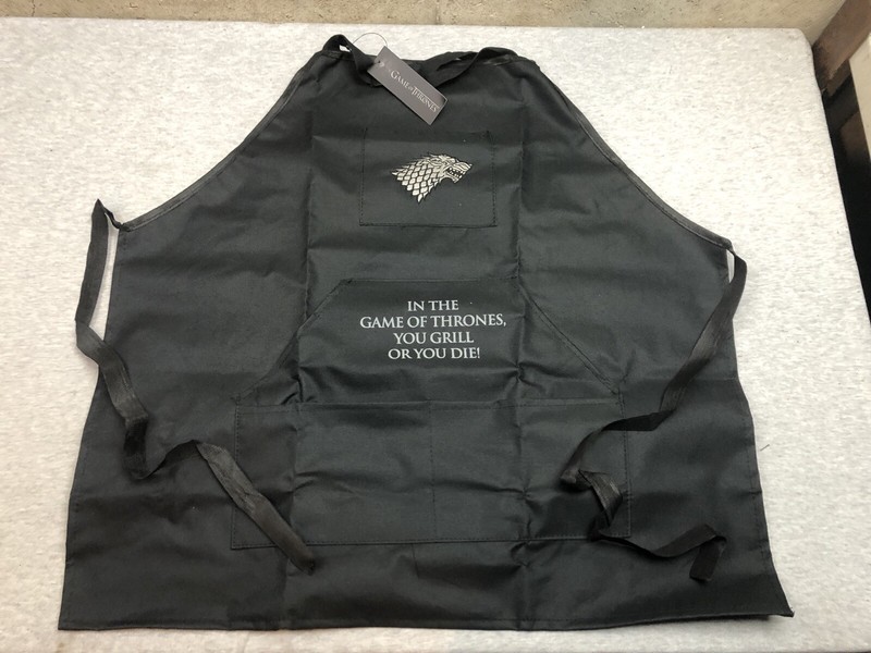 NEW Game of Thrones Black Apron Direwolf Grill or Die HBO Culturefly NWT