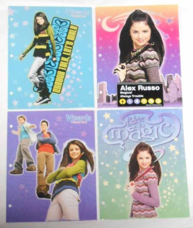 Wizards of Waverly Place 4 Asst. Folders Disney Alex Russo Selena Gomez Unused