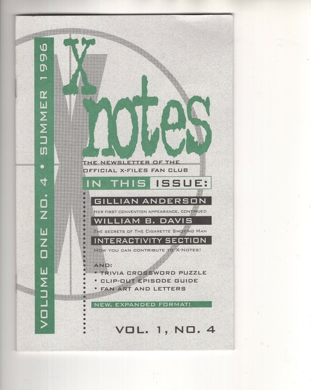 X-FILES X NOTES+VINTAGE ORDER FORM 1996 VERY COOL ITEMS GREAT CONDITION