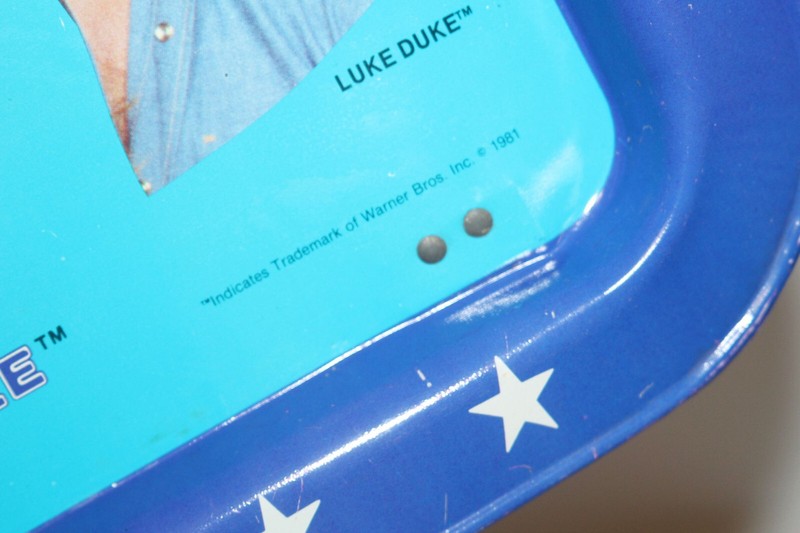 Vintage 1981 The Dukes Of Hazzard Metal TV Tray Bo Luke Daisy Duke (Blue) WB gallery