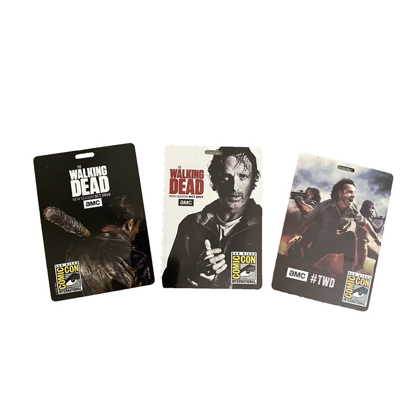 SDCC 2016/2017/ 2018 The Walking Dead Negan/Rick Grimes Card Badge Set RFID