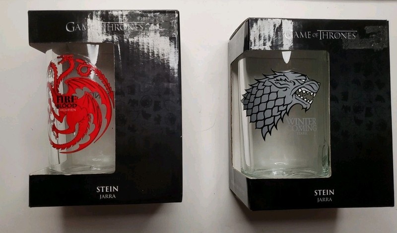 2 Game of Thrones TARGARYEN Fire & Blood DRAGON & Winter Coming STARK Steins