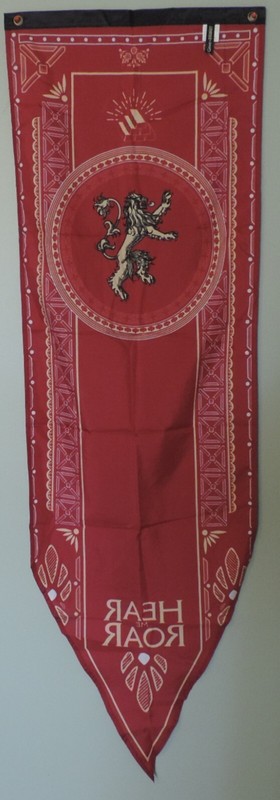 Game of Thrones 2 Banners Flag ~ Red House Baratheon and Black Starks Tournament gallery