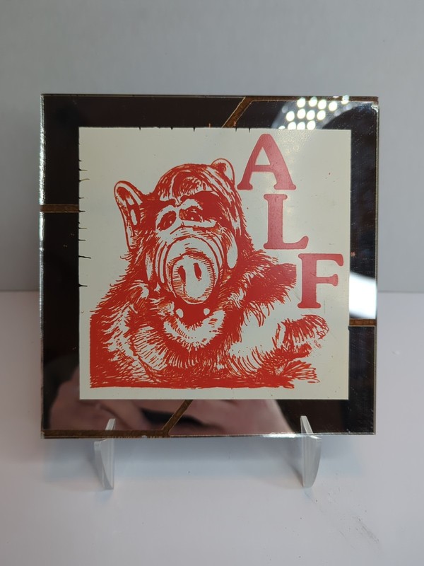 Alf the Alien TV Show Carnival Mirror Promo Prize Glass Tile – 6″X 6″