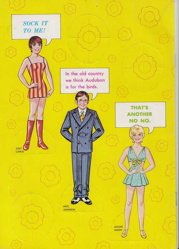 1969 SAALFIELD | ROWAN & MARTIN'S LAUGH-IN | PUNCH-OUT PAPER DOLL BOOK | UNUSED gallery