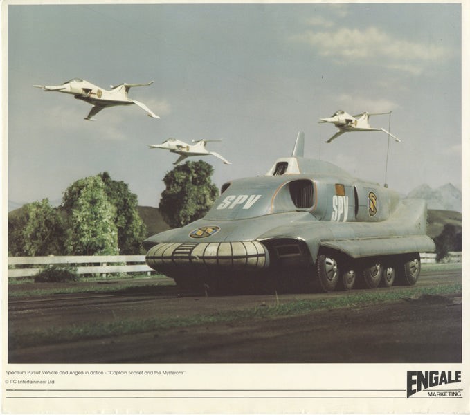 Captain Scarlet Spectrum Persuit Vehicle Angels TV Vintage 12×11 ITC Poster Card