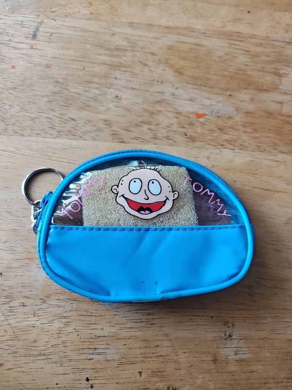 Vintage 1990s Nickelodeon Rugrats Blue & Clear Coin Purse Tommy Pickles