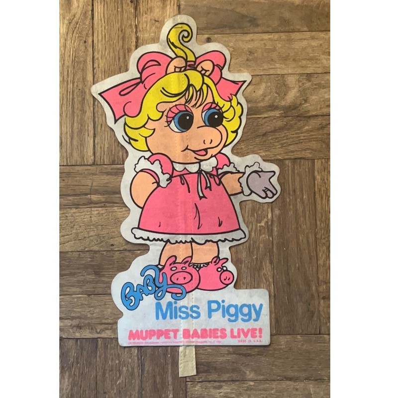 Vintage BABY MISS PIGGY 1986 THE MUPPET BABIES LIVE Souvenir Felt Pennant gallery