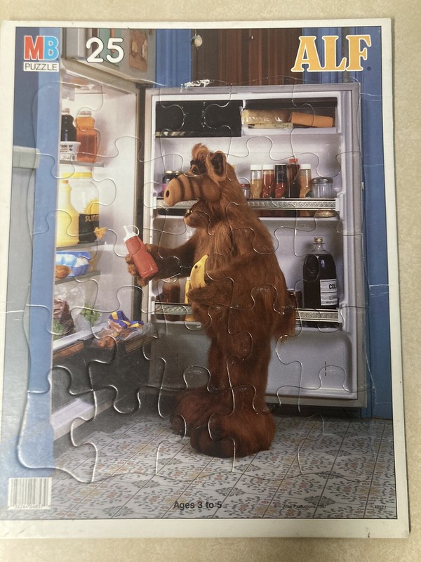 Vintage 1987 ALF 25 pc Tray Puzzle Alien Productions Milton Bradley MB Fridge