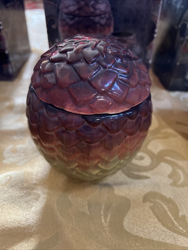 HBO Game of Thrones Dragon Egg 5.5" Ceramic Jar Set of 3 By Iron Collectibles gallery