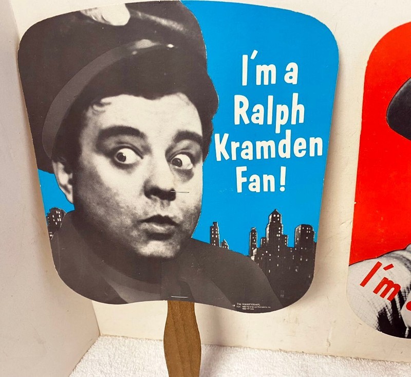Honeymooners Hand Held Paddle Fans ~ Ralph Alice Kramden ~ Ed Norton ~ 1986 VIP gallery