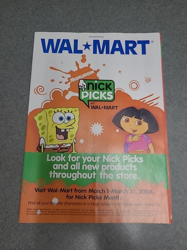 Nick Picks At Walmart Nickelodeon 8 Page Catalog 2006 With Stickers Spongebob