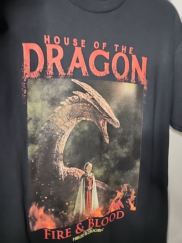NEW Game Of Thrones House Of The Dragon Fire & Blood Black T-Shirt Adult Medium gallery