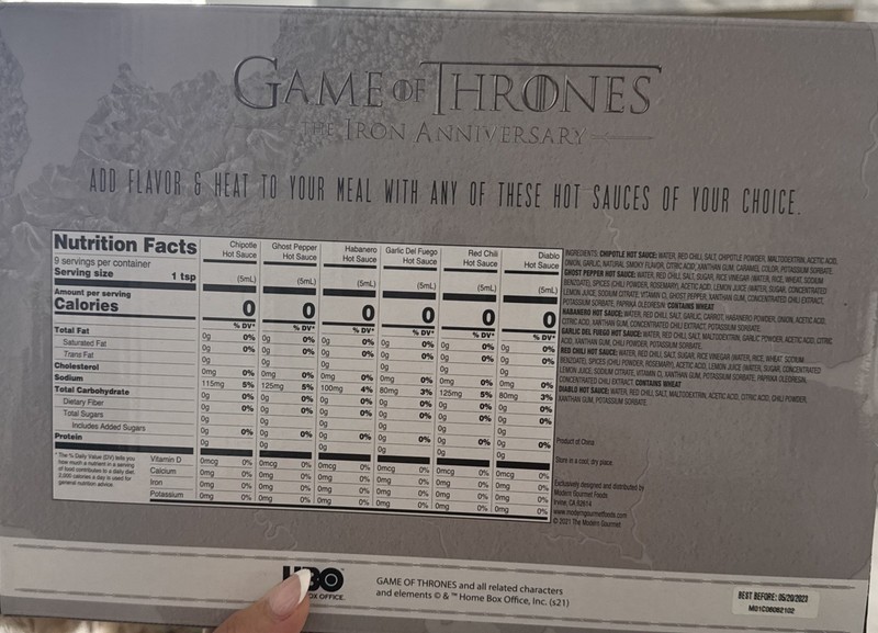 Game of Thrones the Iron Anniversary Hot Sauce Set HBO, Best Before 5/2023 gallery