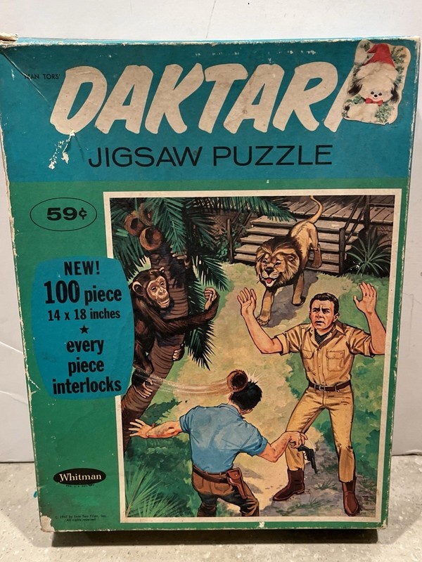 Daktari Vintage 1967 Whitman 100 Piece Jigsaw Puzzle CBS Television Series WOW!!