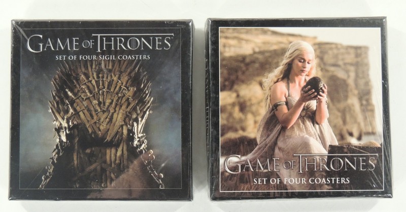 Lot of 2: Game of Thrones Set of Four Coasters Dark Horse Deluxe NIB SEALED 2012