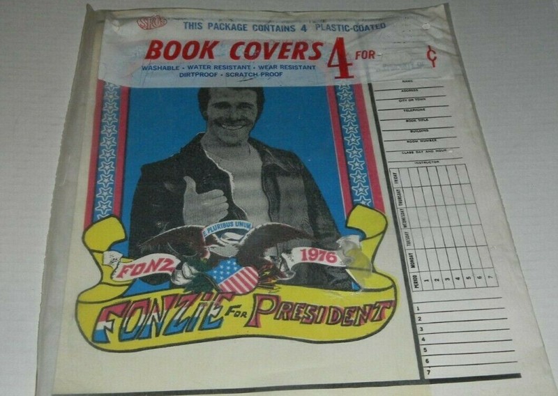 FONZIE BOOK COVERS SEALED PACK OF 4 C. 1976 HAPPY DAYS THE FONZ NEW