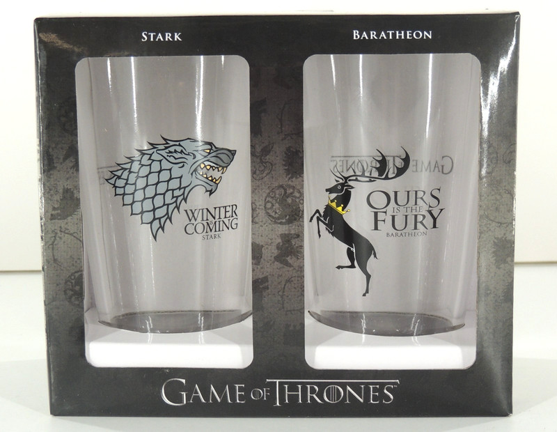 Stark & Baratheon Pint Glass Set Game of Thrones Dark Horse Deluxe NIB (2012)