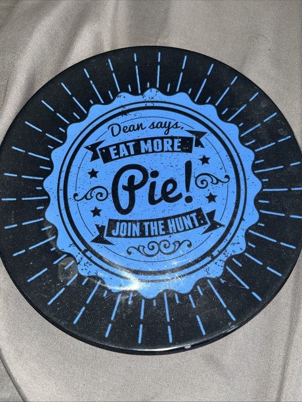 New Supernatural Join the Hunt Eat More Pie Dean Winchester Rare Plate