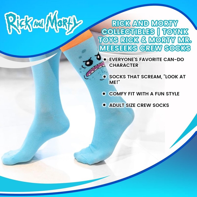 Rick and Morty collectibles | Toynk Toys Rick & Morty Mr. Meeseeks Crew Socks gallery