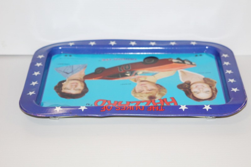 Vintage 1981 The Dukes Of Hazzard Metal TV Tray Bo Luke Daisy Duke (Blue) WB gallery