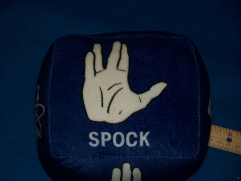 Big Bang Theory plush Die dice Rock Paper Scissors Lizard Spock 6" cube Hallmark gallery