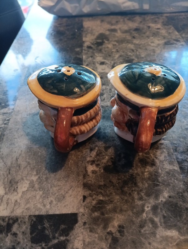 Vintage 1955 Toby Mug Salt and Pepper Shakers Japan Hand Painted, Excellent gallery